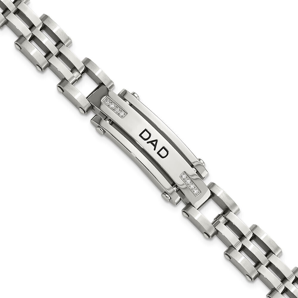 Kazi Luxury Steel CZ DAD Bracelet